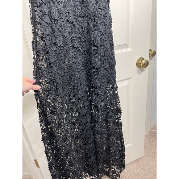 New Erin Fetherston Lillian Open Lace Maxi Dress Black Women's Cocktail Special - Picture 6 of 14